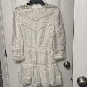 LoveShackFancy White Eyelet Lace Mini Dress